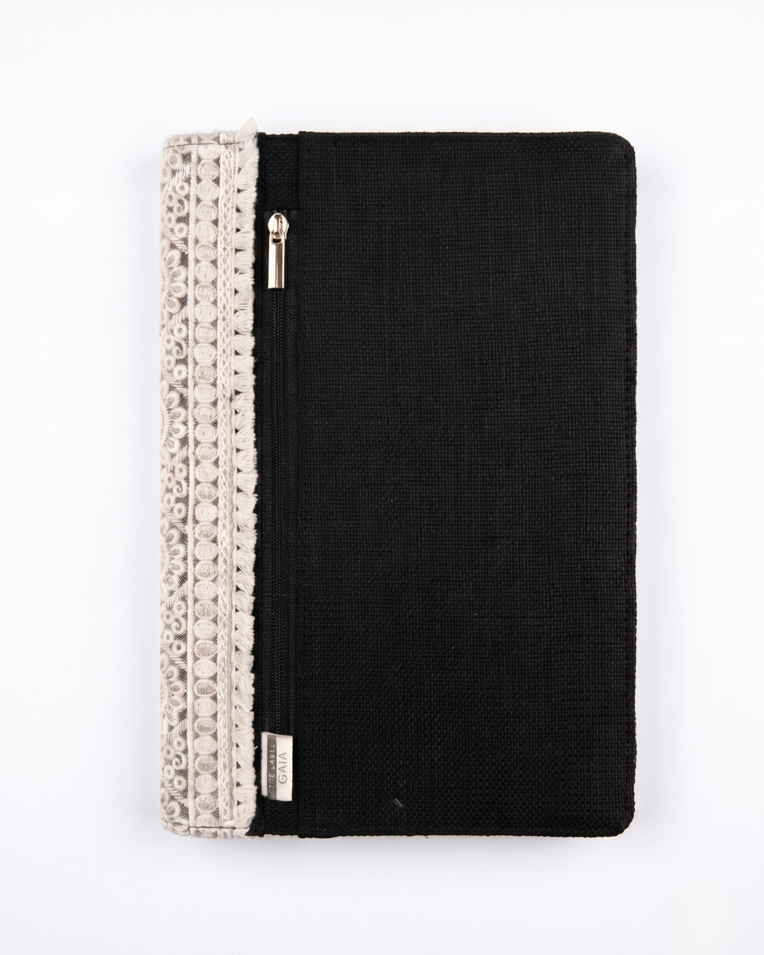 Hemp Diary Cover with Lace Detailing