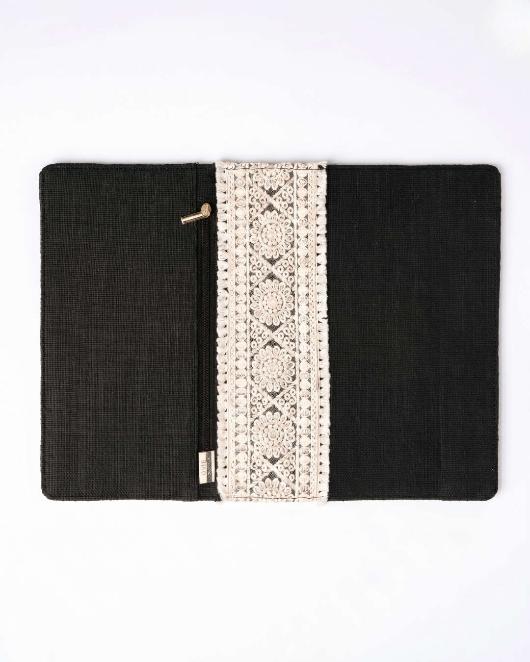 Hemp Diary Cover with Lace Detailing