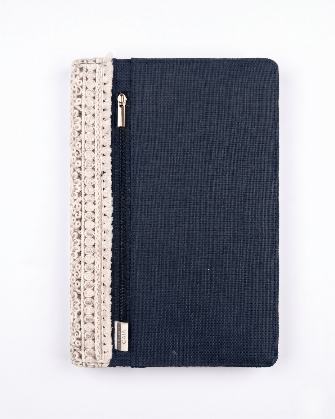 Hemp Diary Cover with Lace Detailing