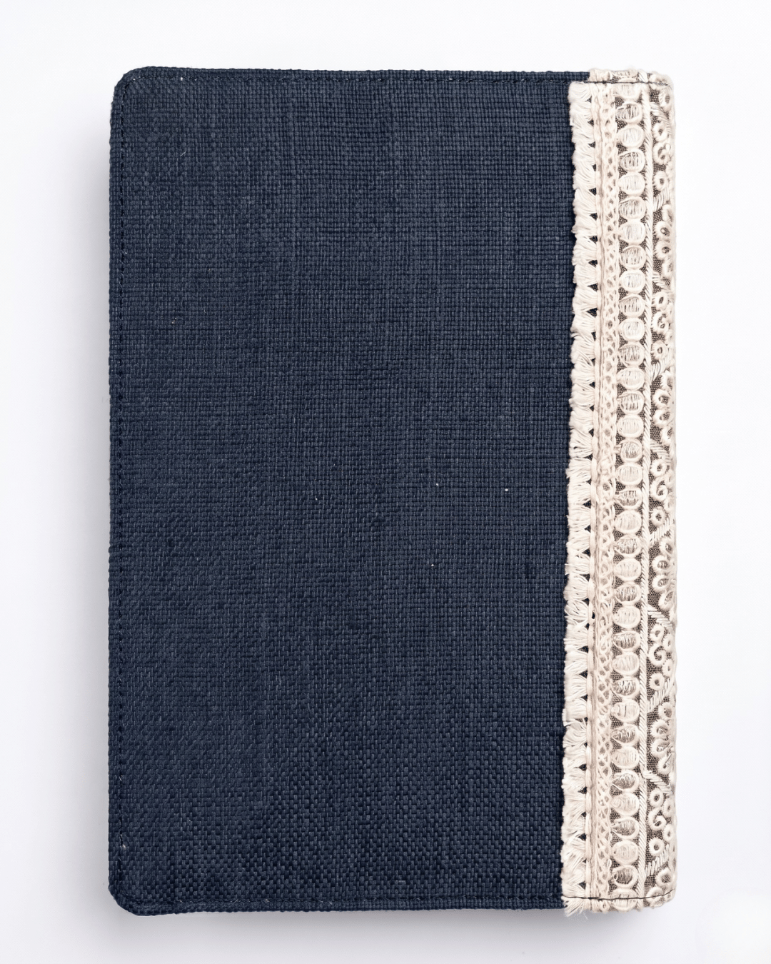 Hemp Diary Cover with Lace Detailing