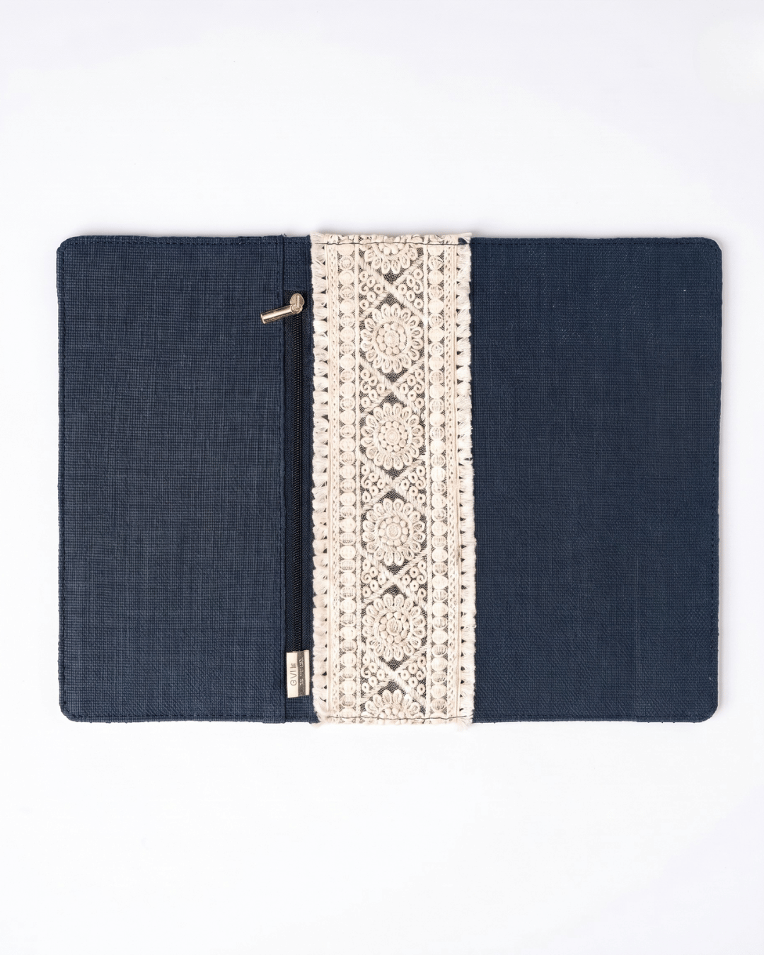 Hemp Diary Cover with Lace Detailing