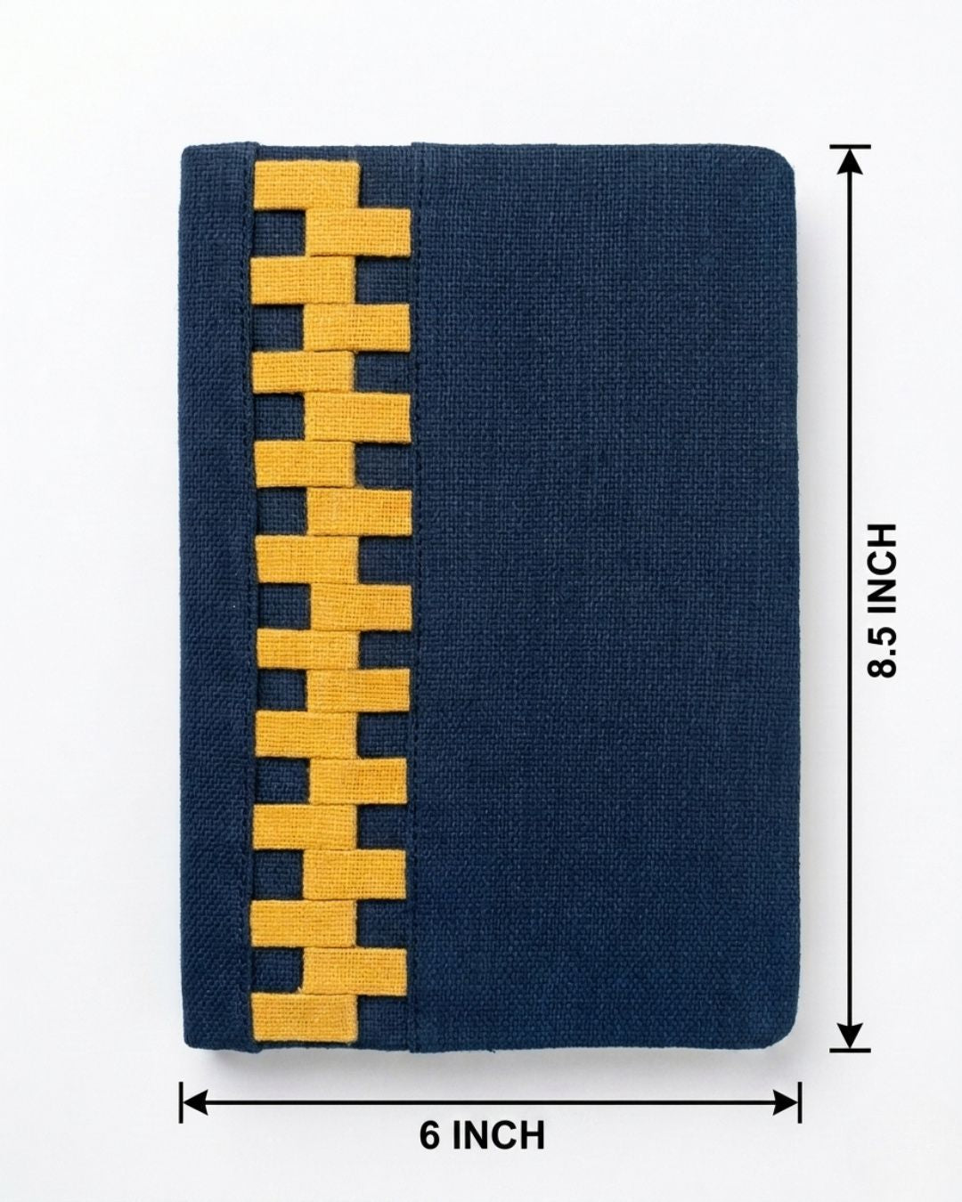 The Groovy Grid Hemp Navy Blue & Mustard Diary
