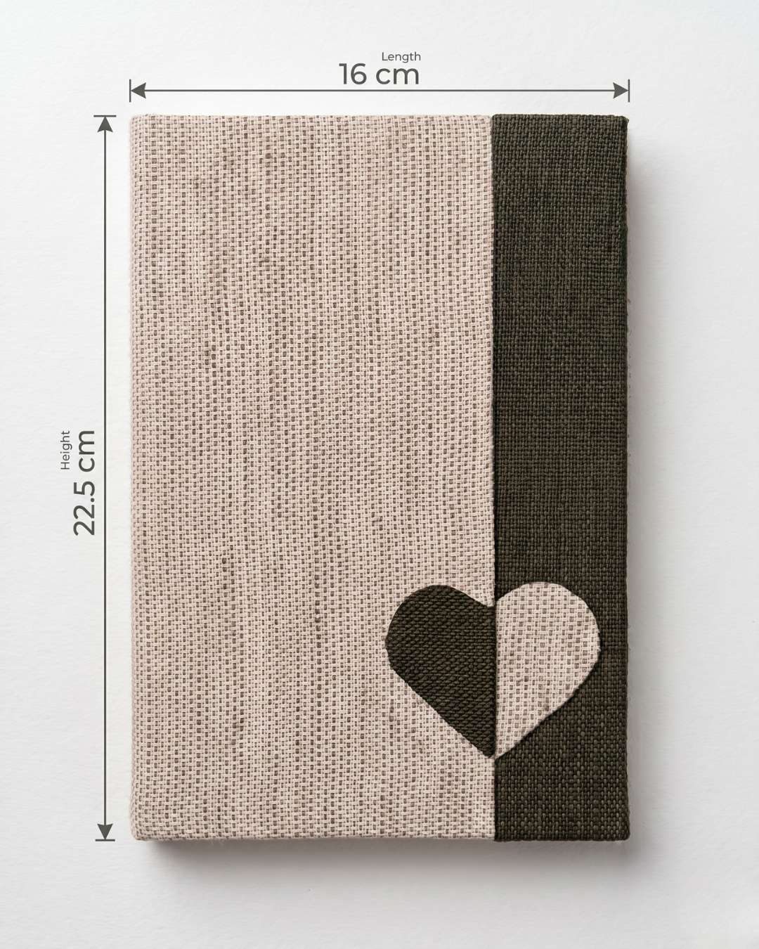 Hemp Magnetic Two-Tone Heart Diary