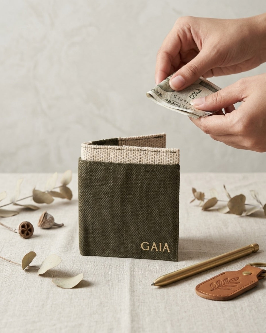 Hemp Two-Tone Bifold Wallet