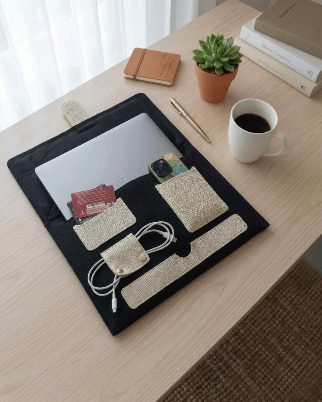 Hemp Laptop Sleeve Organiser