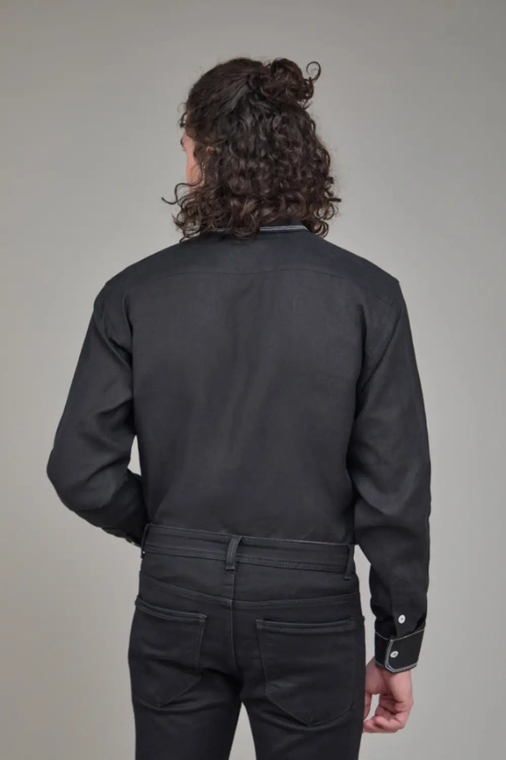 Men Solid Hemp Casual Shirt