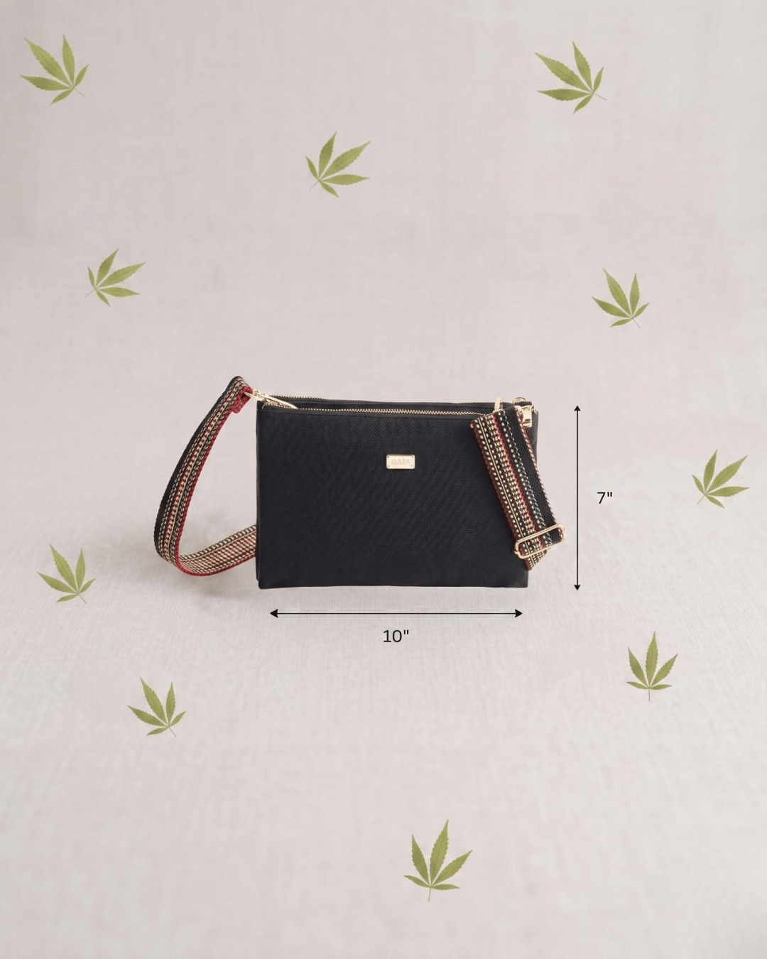 Hemp Double Pocket Sleek Sling Bag