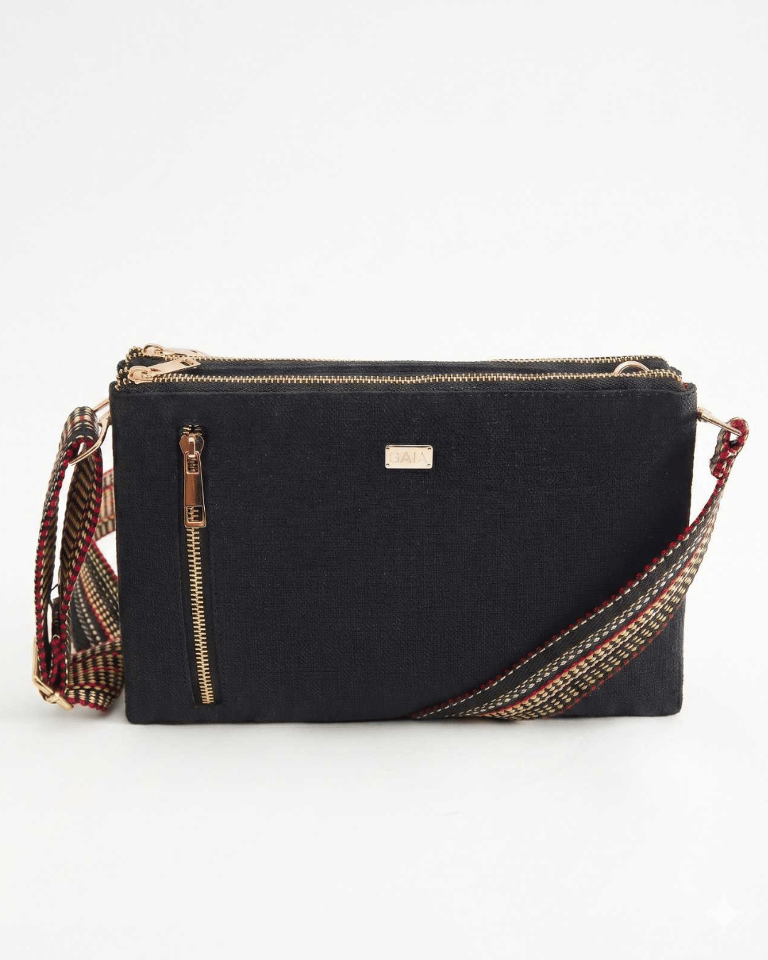 Hemp Double Pocket Sleek Sling Bag