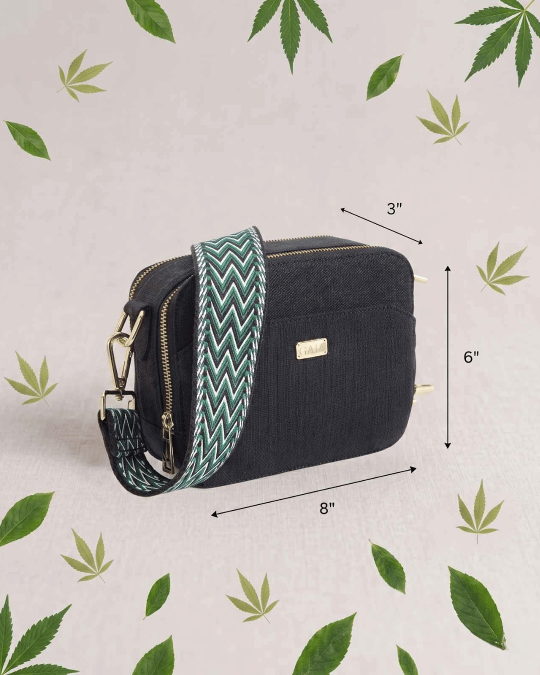 Hemp Double Pocket Sling Bag