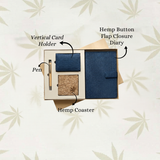 Sustainable Desk Hamper: Diary With Button Flap Closure, Vertical Card Holder, Coaster & Pen
