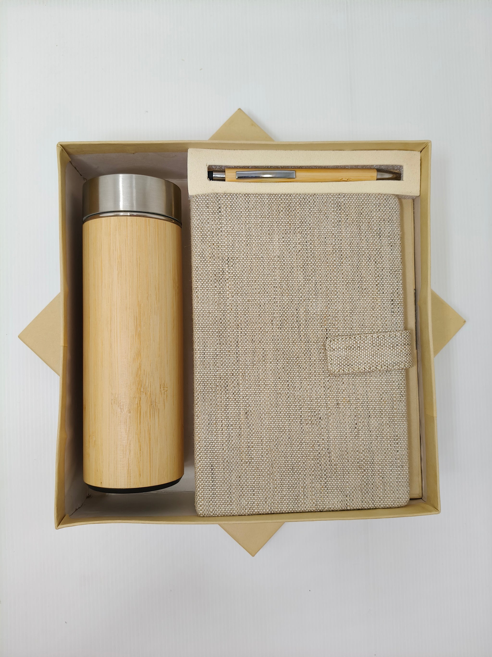 Bottle, Pen & Diary With Button Flap Closure