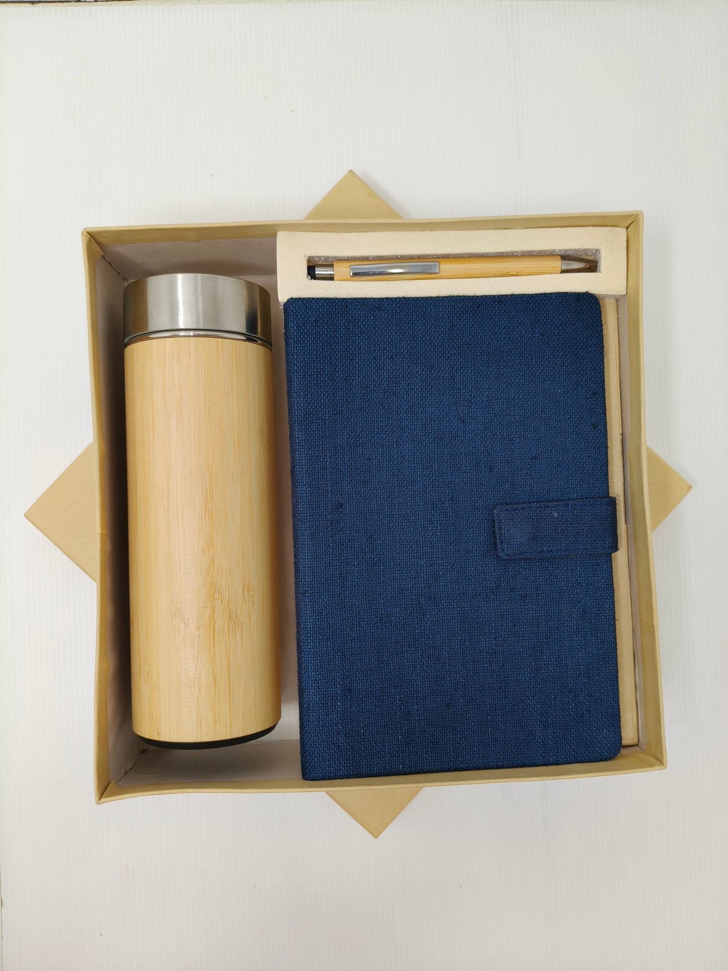 Bottle, Pen & Diary With Button Flap Closure