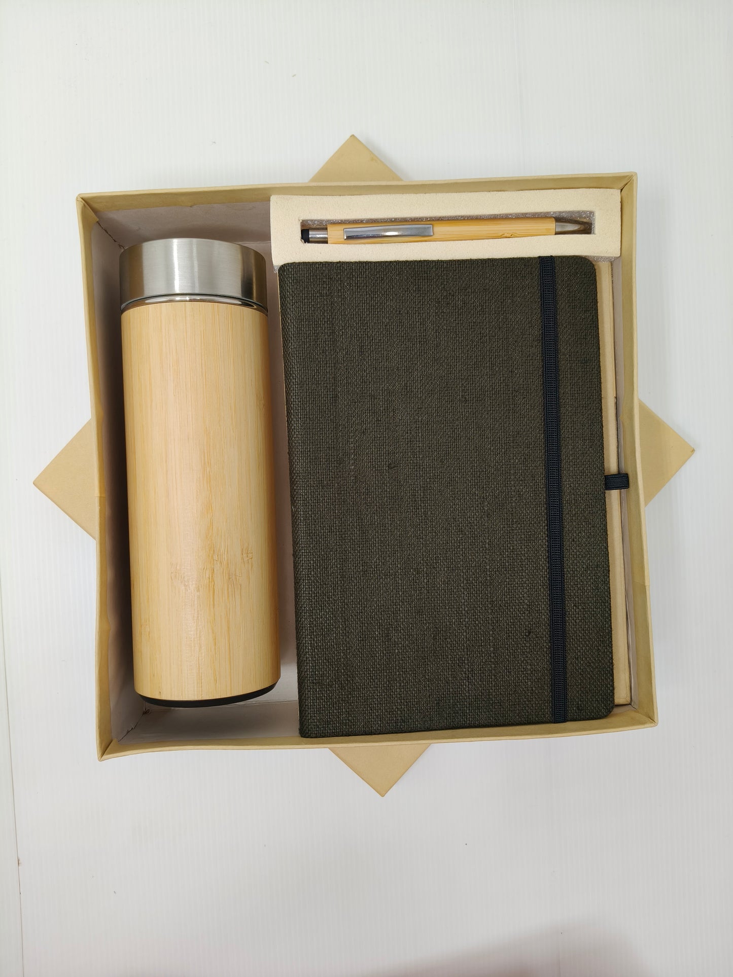 Bottle, Pen & Diary With Elastic Band