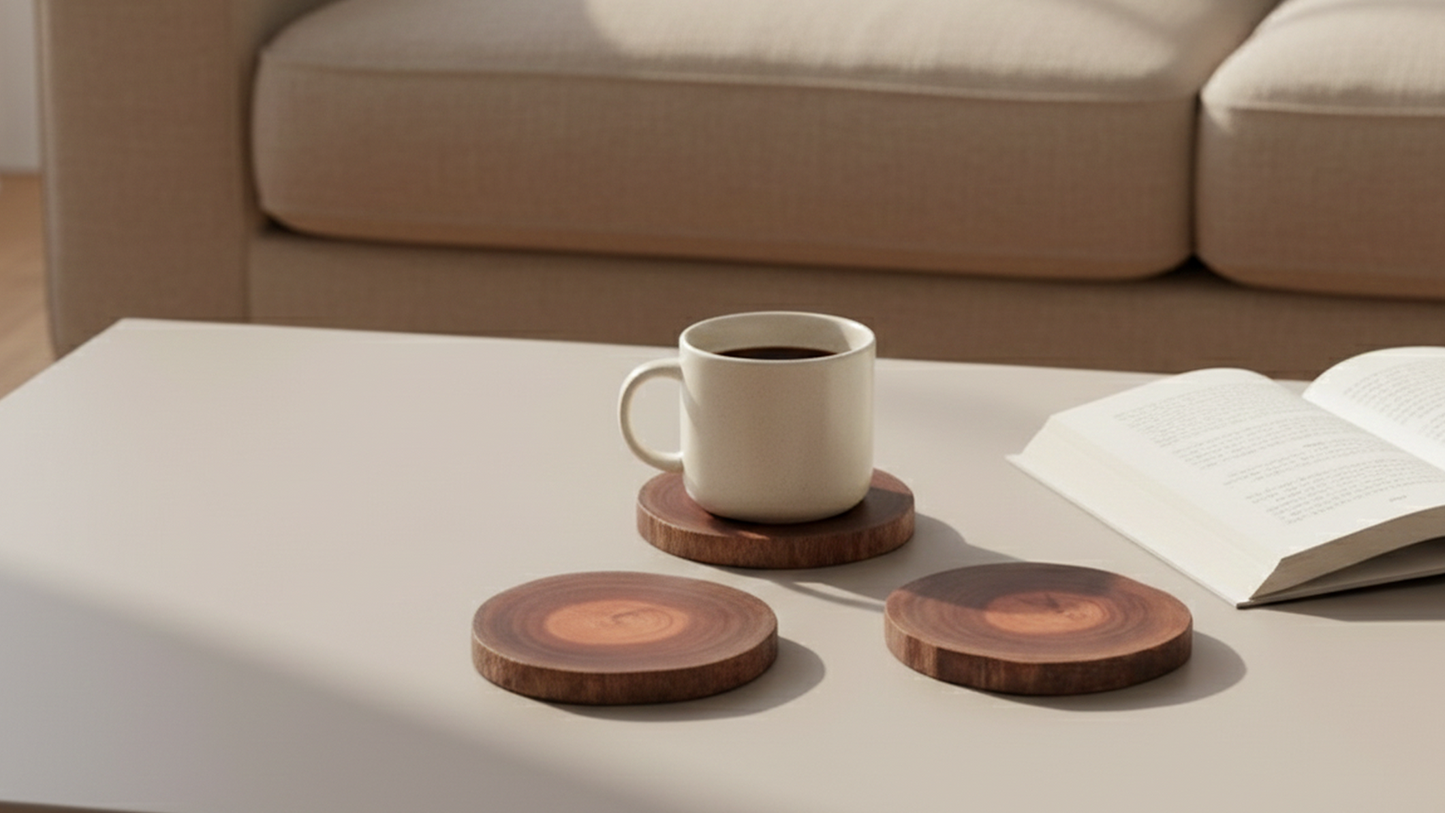 Eucalyptus Wooden Coaster(Pack of 4)