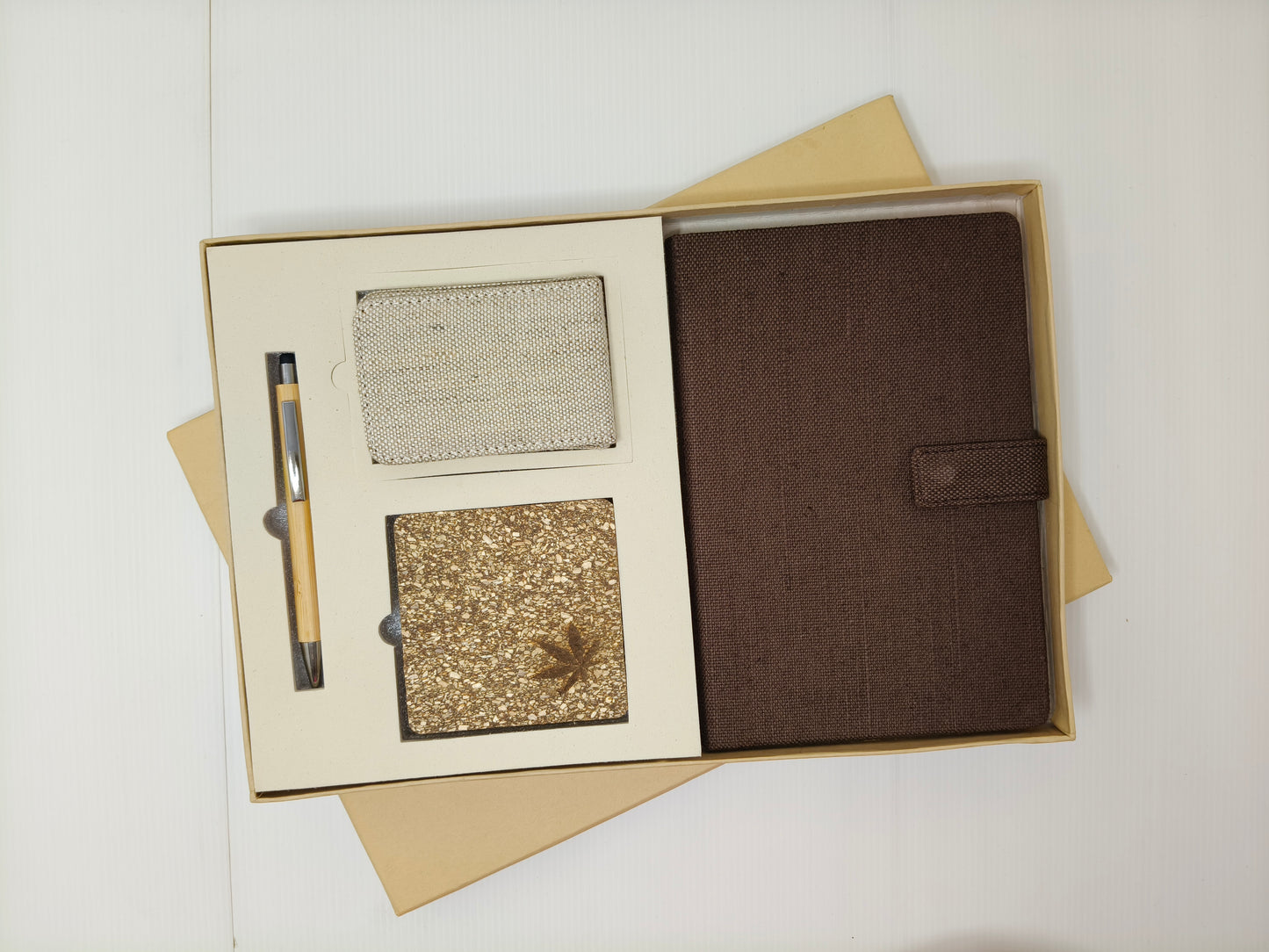 Coaster, Card Holder, Pen & Diary With Button Flap Closure