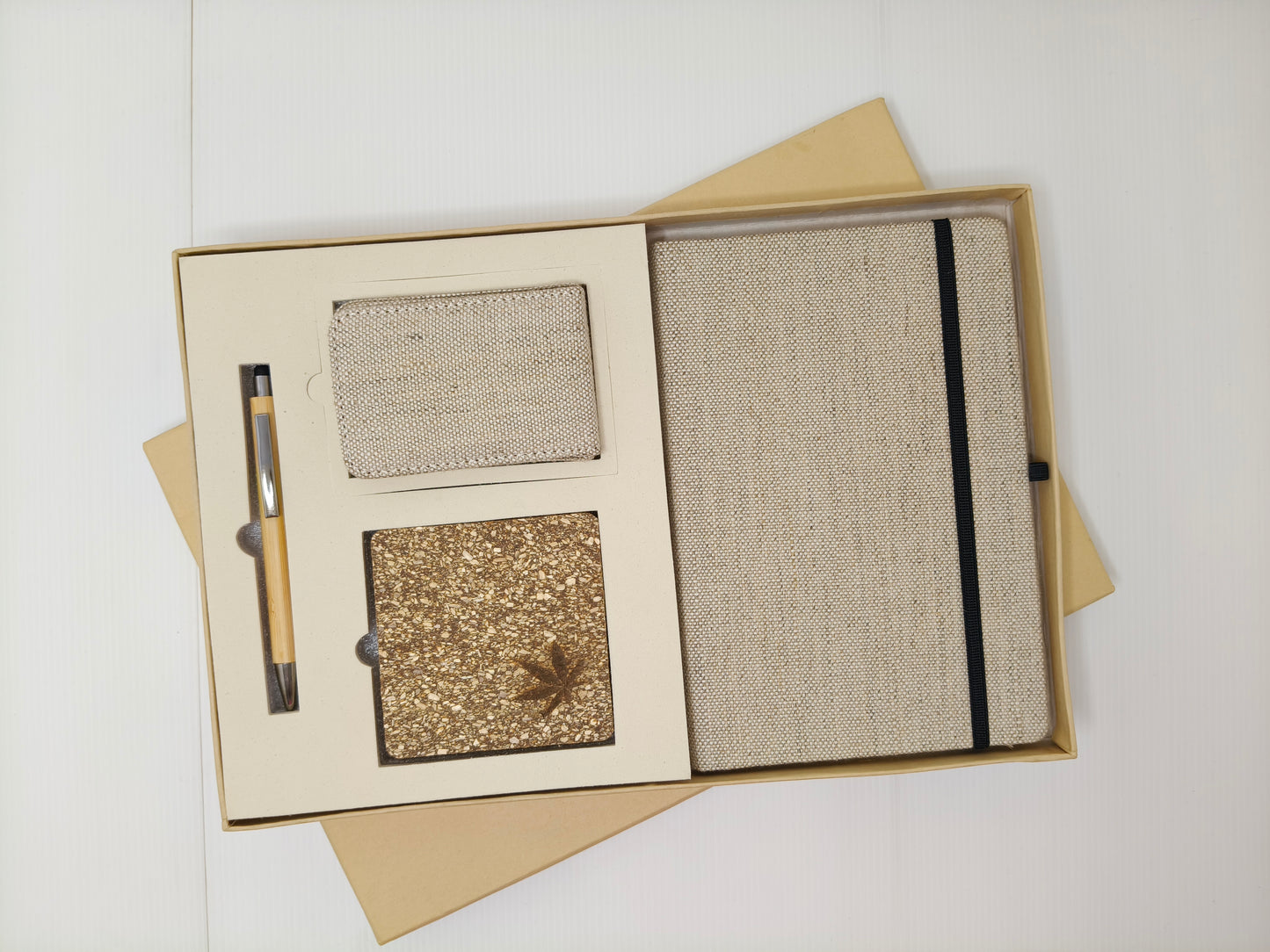 Coaster, Card Holder, Pen & Diary With Elastic