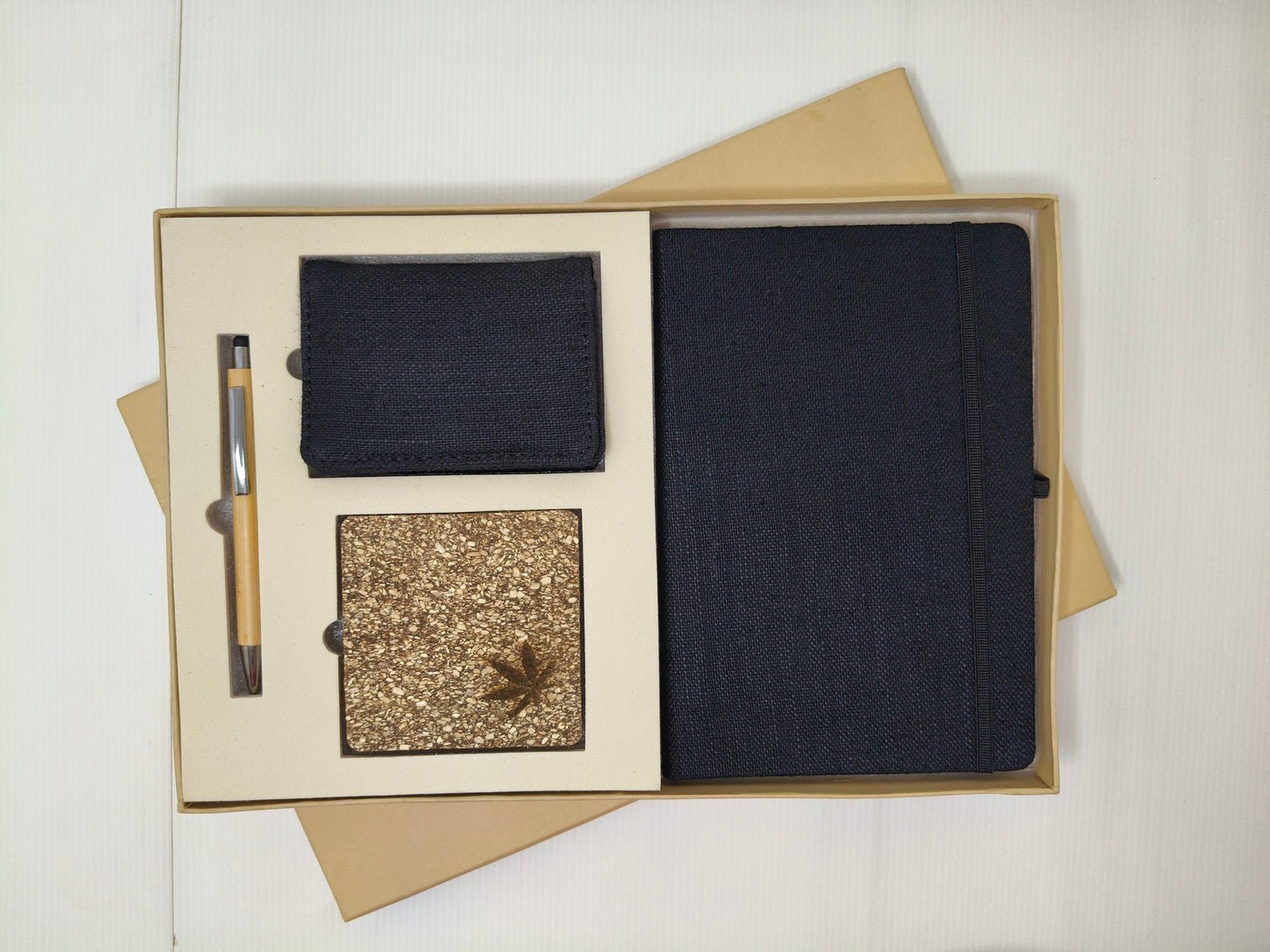 Coaster, Card Holder, Pen & Diary With Elastic