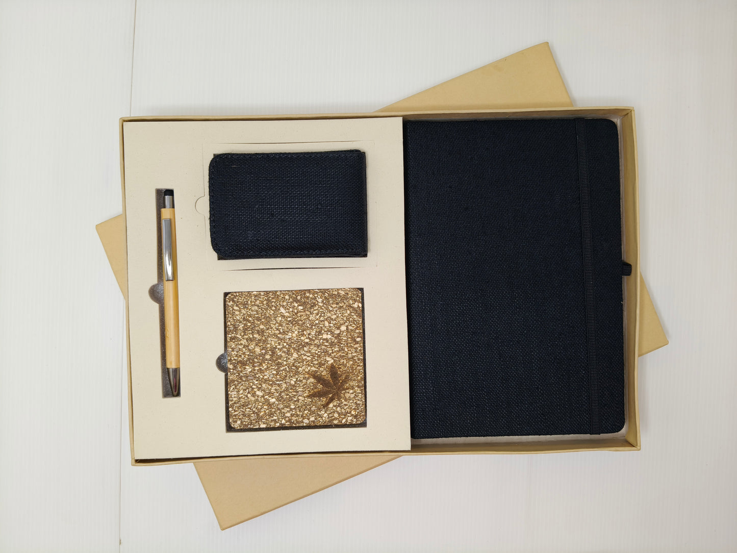 Coaster, Card Holder, Pen & Diary With Elastic