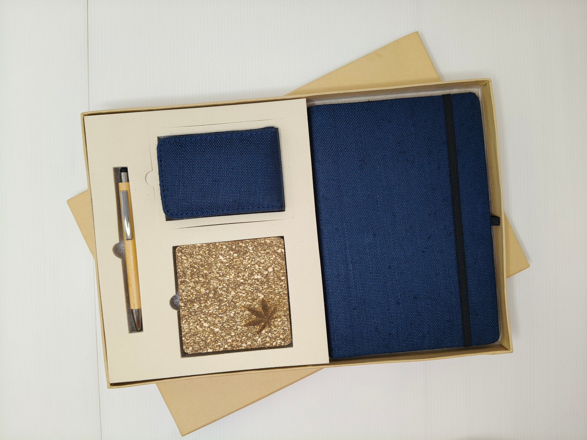 Coaster, Card Holder, Pen & Diary With Elastic