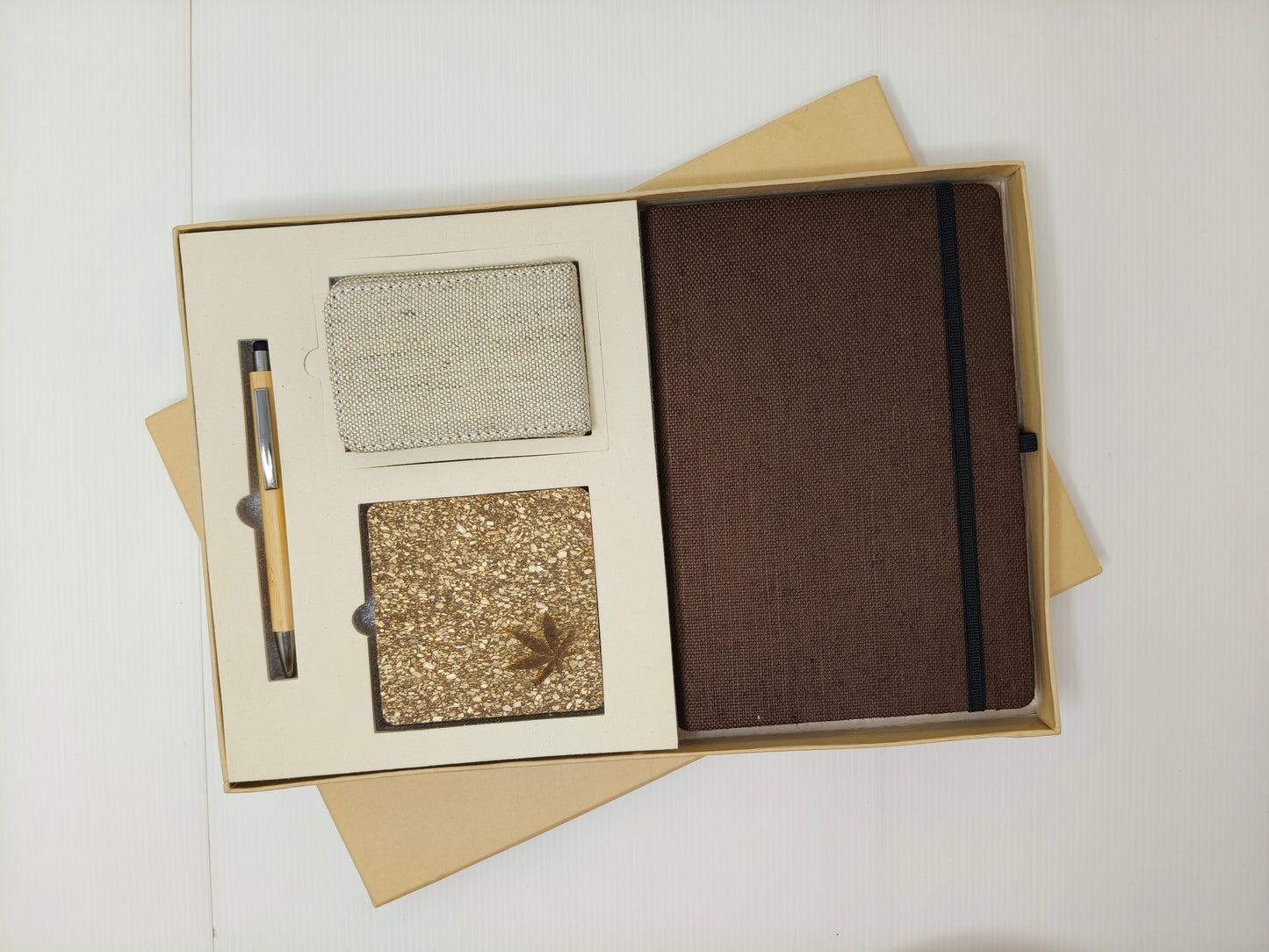 Coaster, Card Holder, Pen & Diary With Elastic