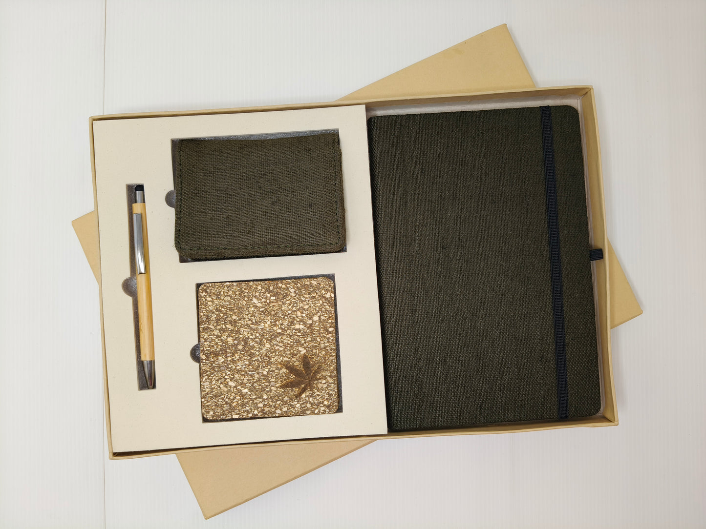 Coaster, Card Holder, Pen & Diary With Elastic