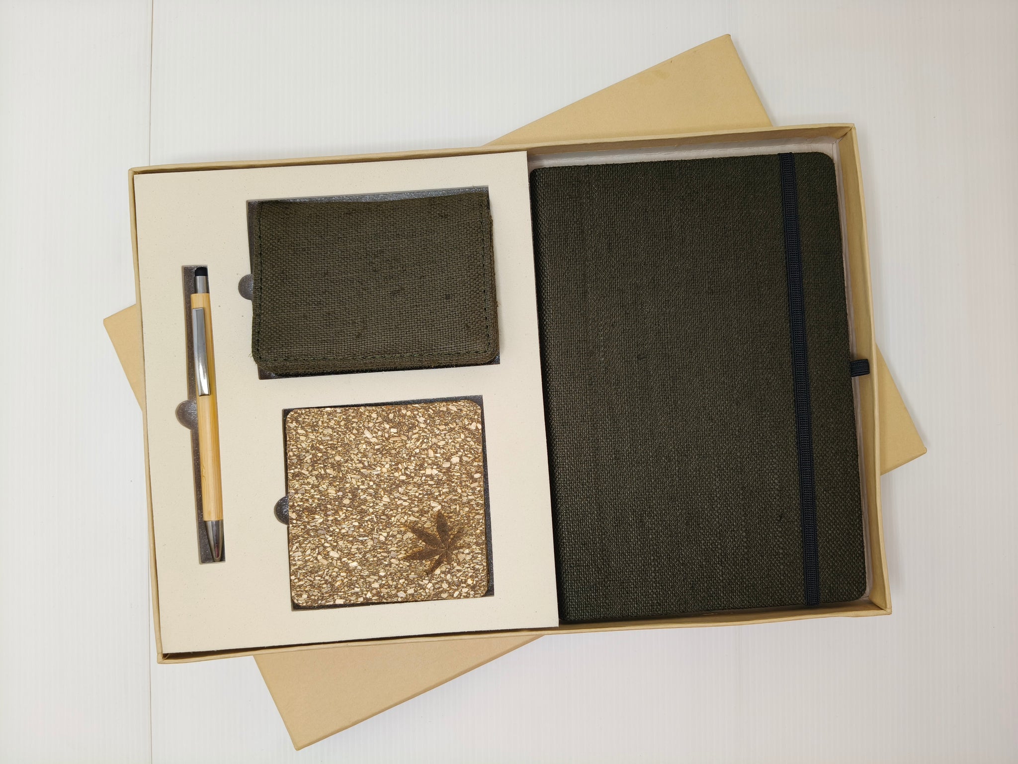 Coaster, Card Holder, Pen & Diary With Elastic