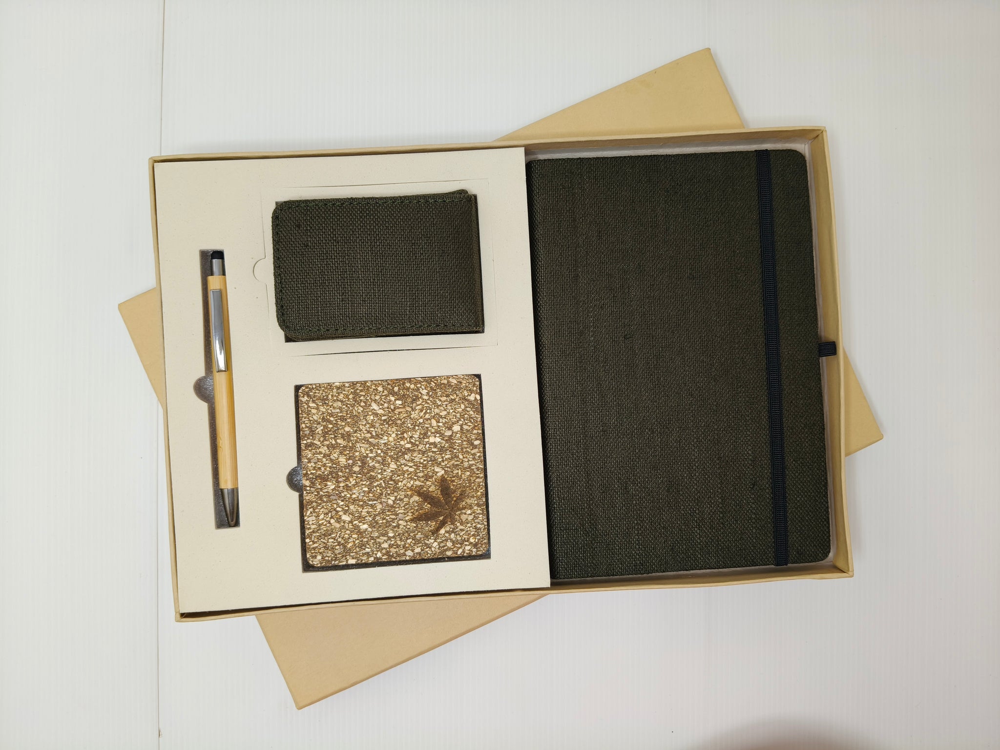 Coaster, Card Holder, Pen & Diary With Elastic