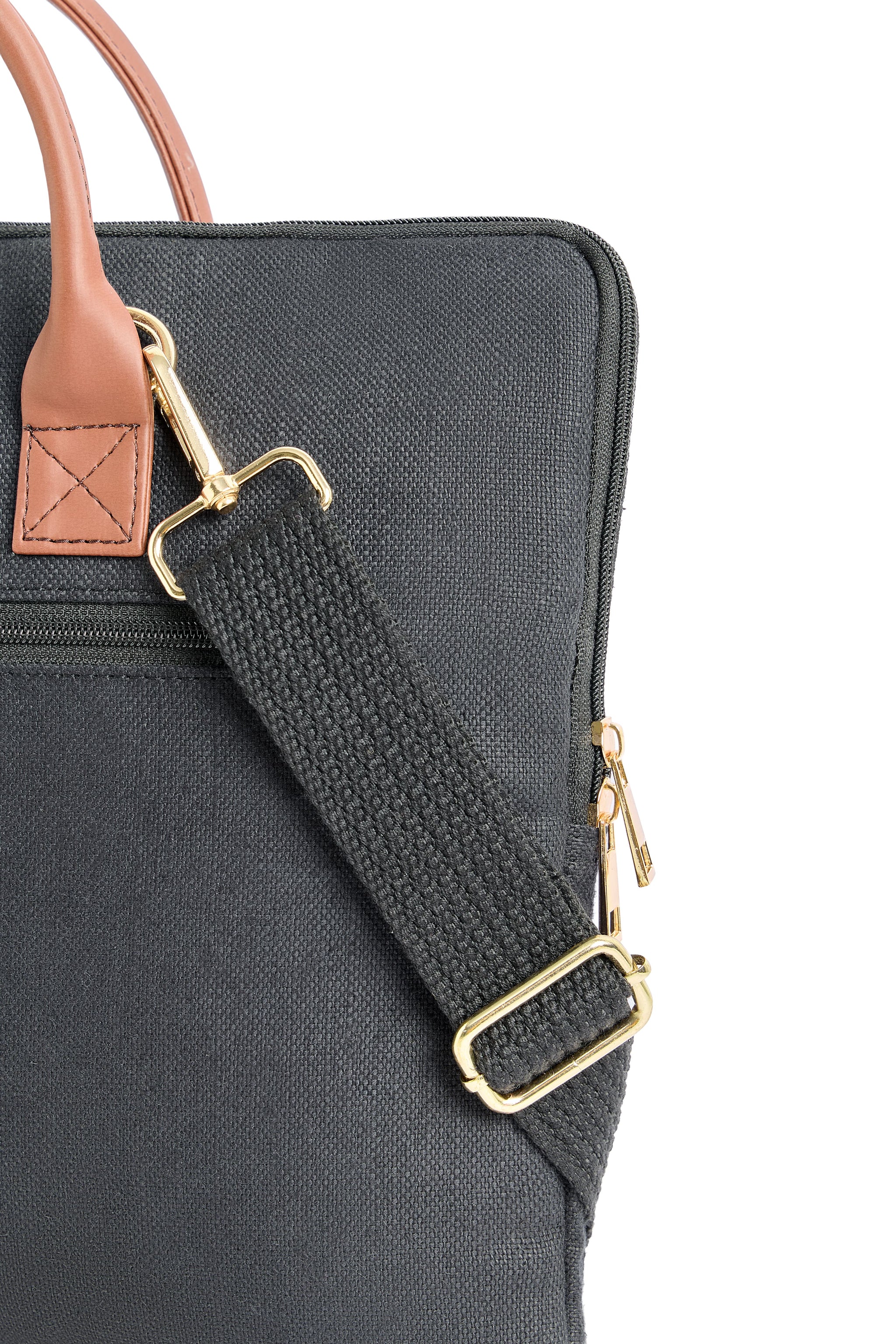 Hemp and PU Slim Laptop Bag