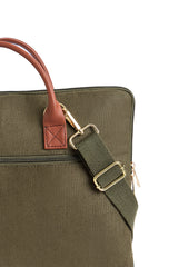 Hemp and PU Slim Laptop Bag