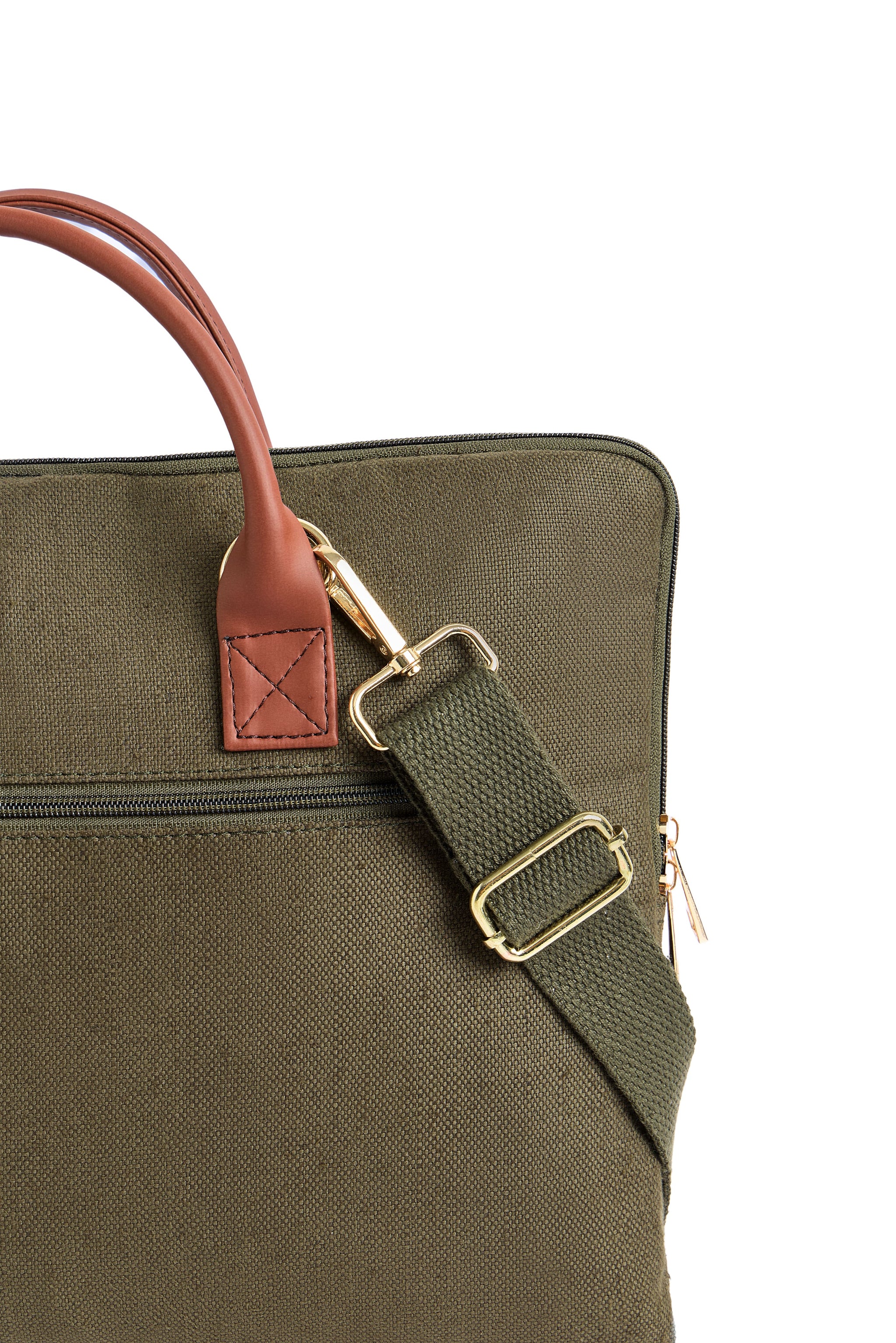 Hemp and PU Slim Laptop Bag