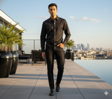 Men Solid Hemp Casual Shirt