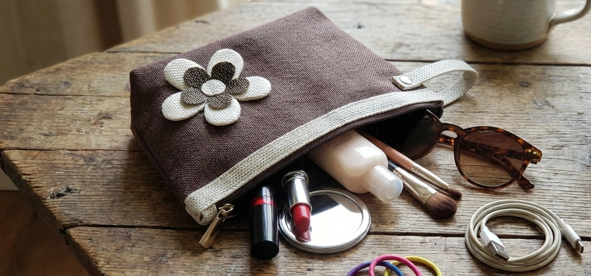 Hemp Dual Tone Handcrafted Travel Pouch