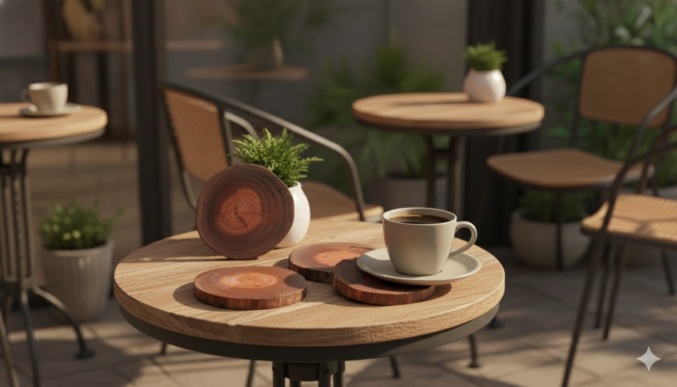 Eucalyptus Wooden Coaster(Pack of 4)