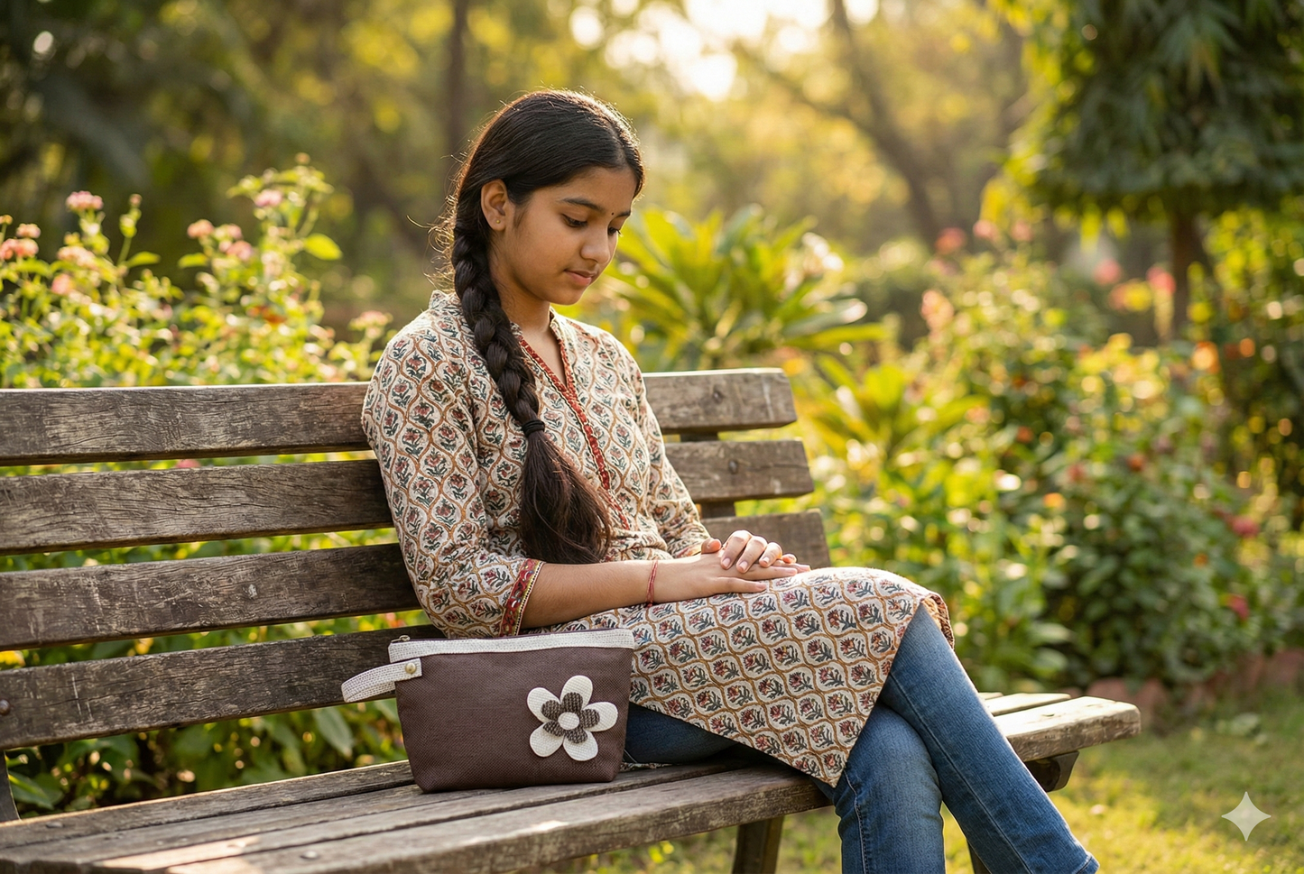 Hemp Dual Tone Handcrafted Travel Pouch