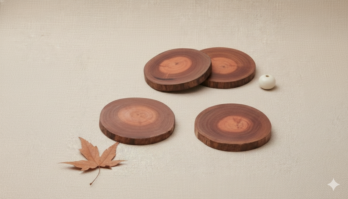 Eucalyptus Wooden Coaster(Pack of 4) thumbnail 2