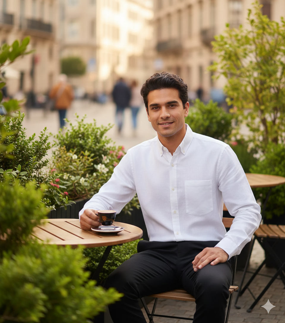 Men Solid Hemp Formal Shirt