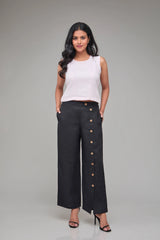 Hemp Black Button Up Pants