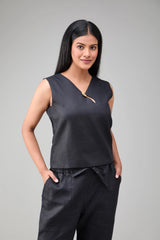 Hemp Black Sleeveless Top