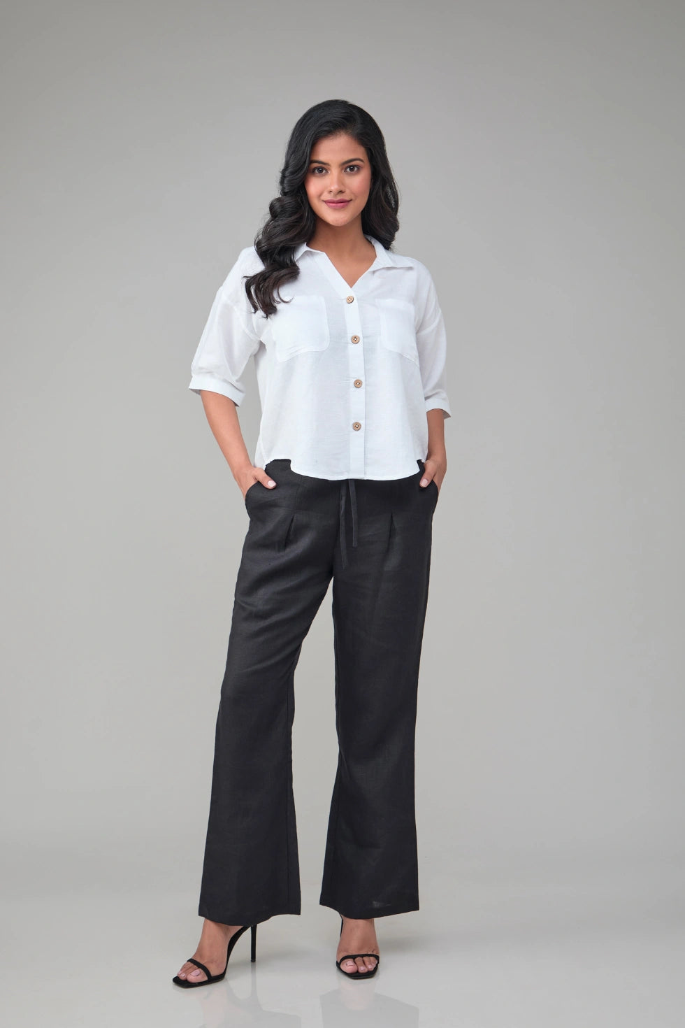 Hemp Solid Black Pants