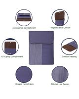 Hemp Laptop Sleeve Blue