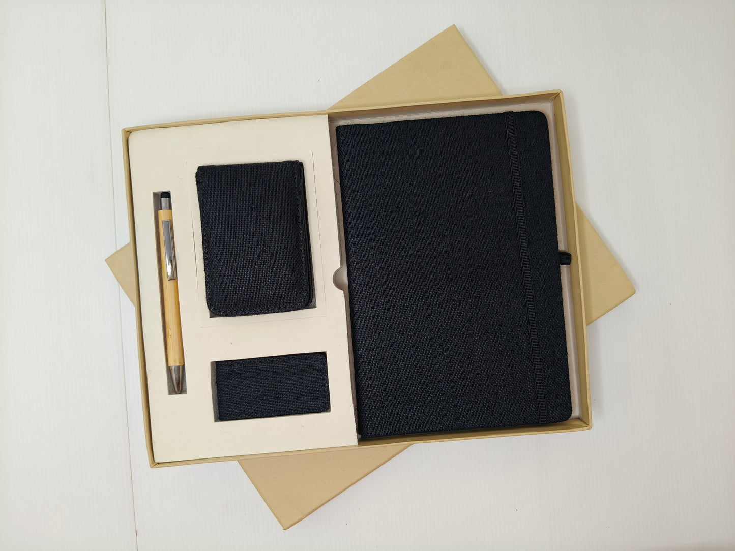 Diary with Elastic, Pen, Vertical Card Holder, Money Clip