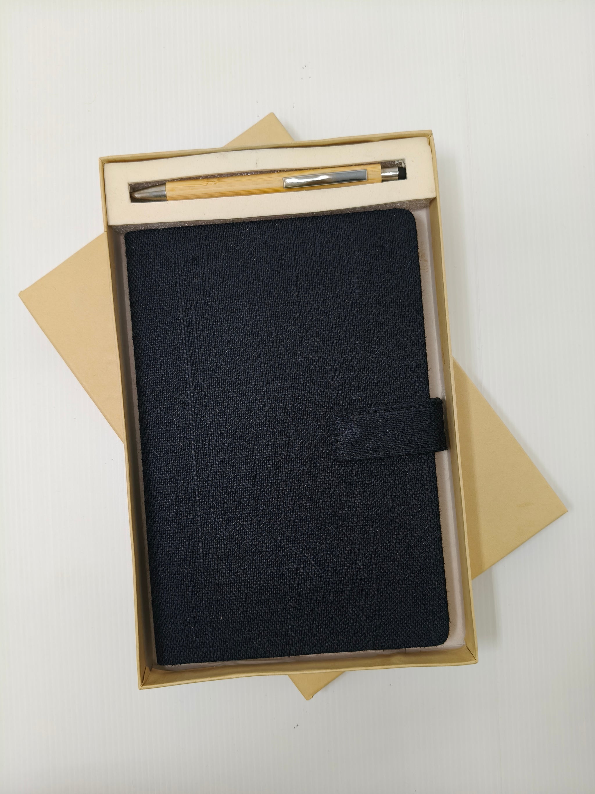 Pen and Diary with Button Flap Closure