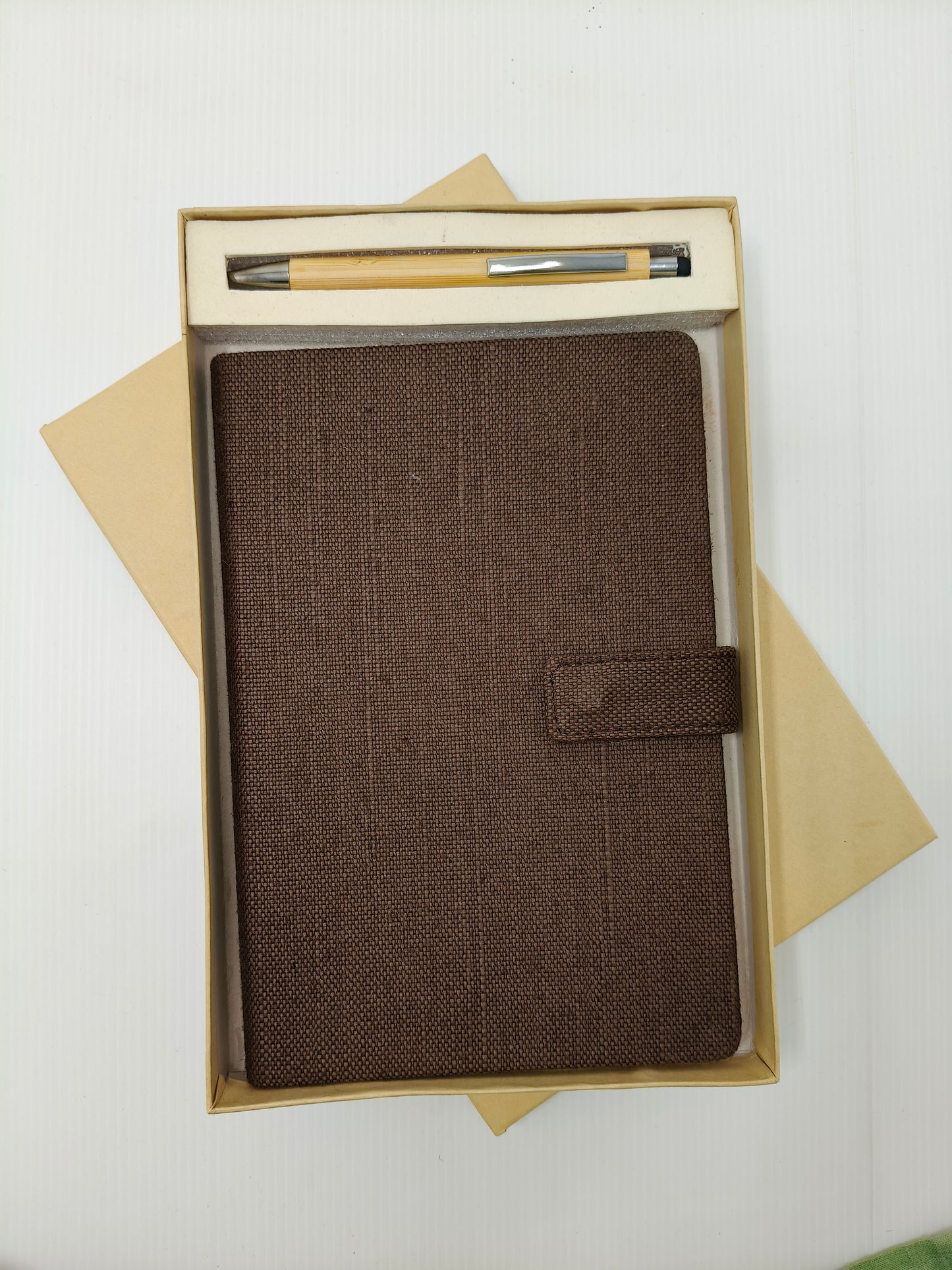 Pen and Diary with Button Flap Closure