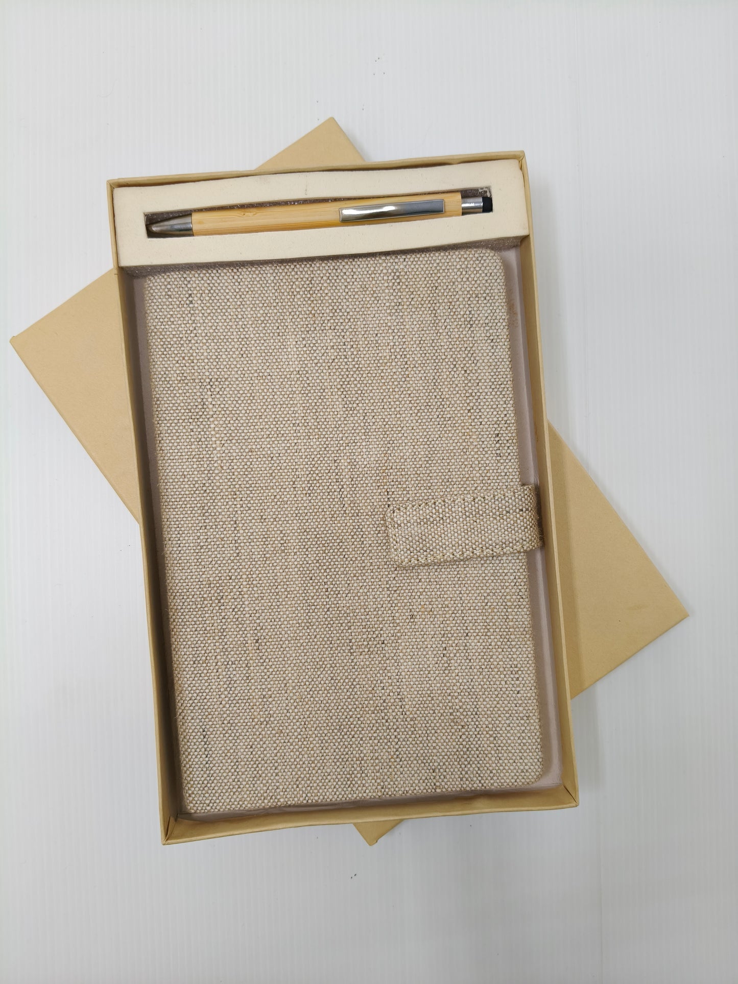 Pen and Diary with Button Flap Closure