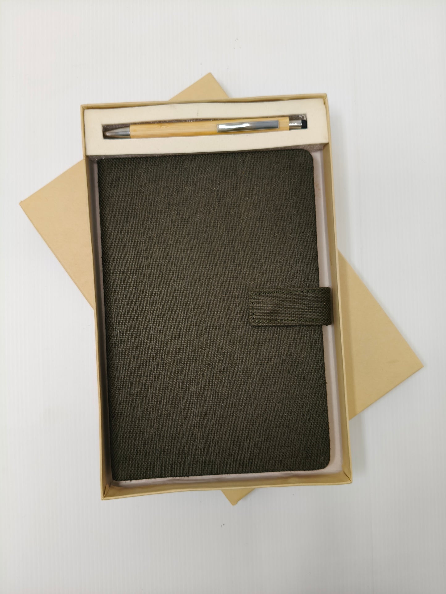 Pen and Diary with Button Flap Closure