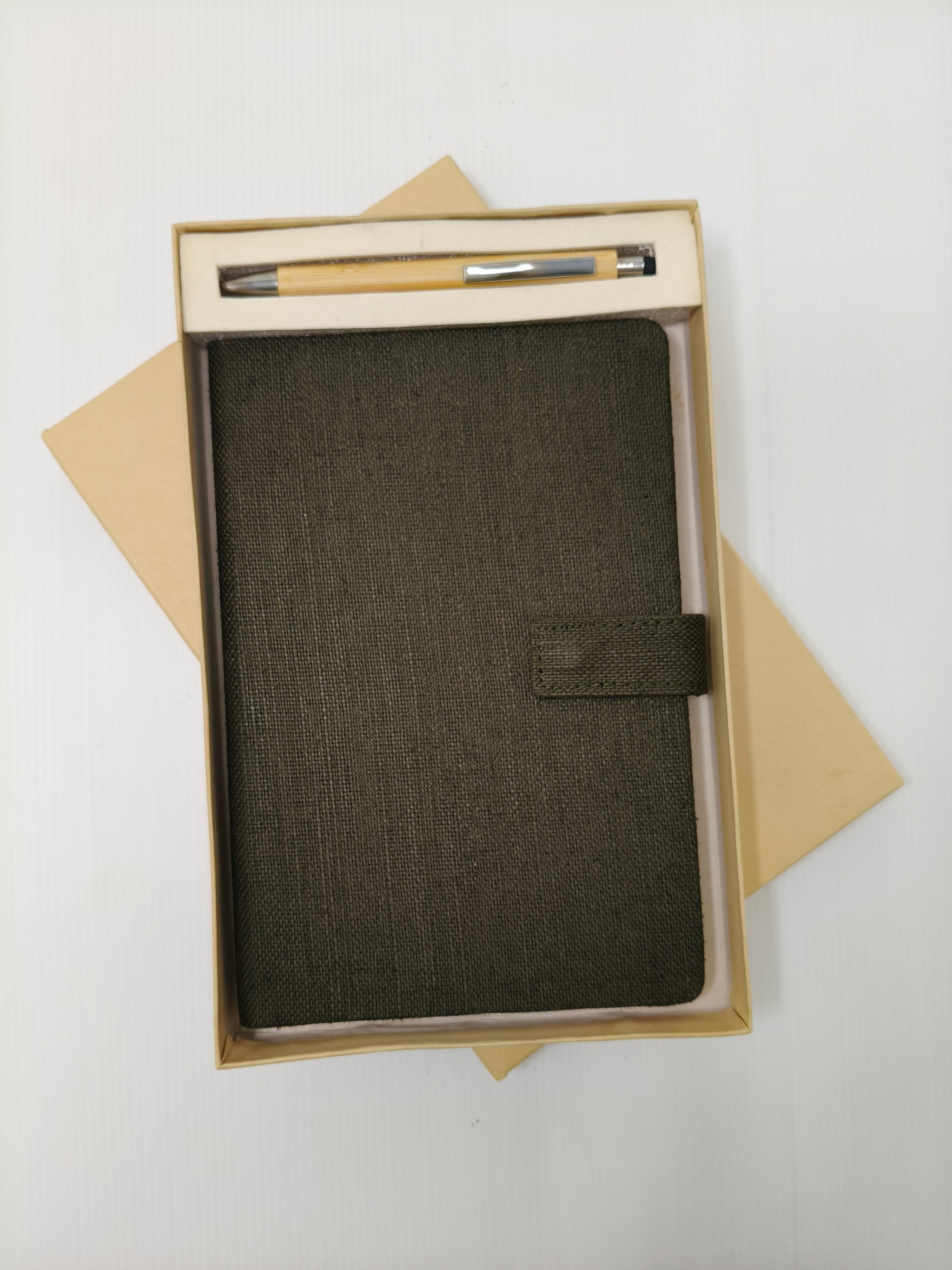 Pen and Diary with Button Flap Closure