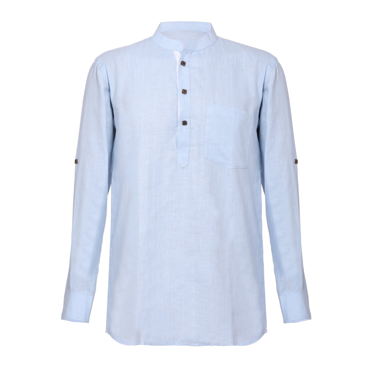Men Solid Hemp Short Kurta