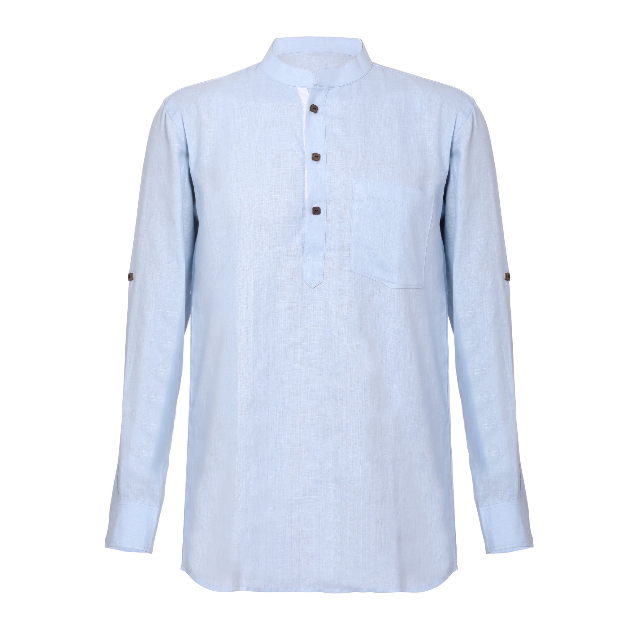 Men Solid Hemp Short Kurta