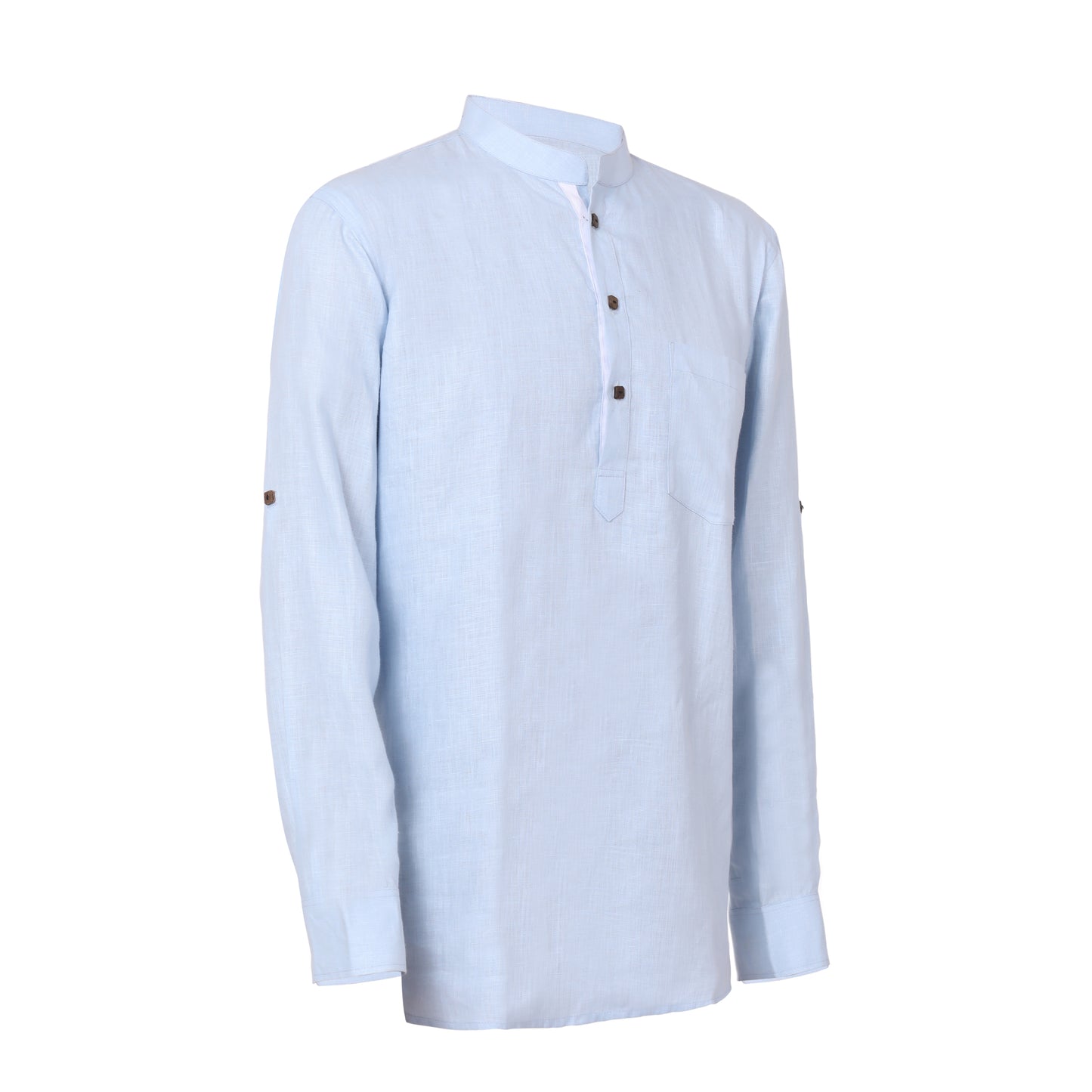 Men Solid Hemp Short Kurta