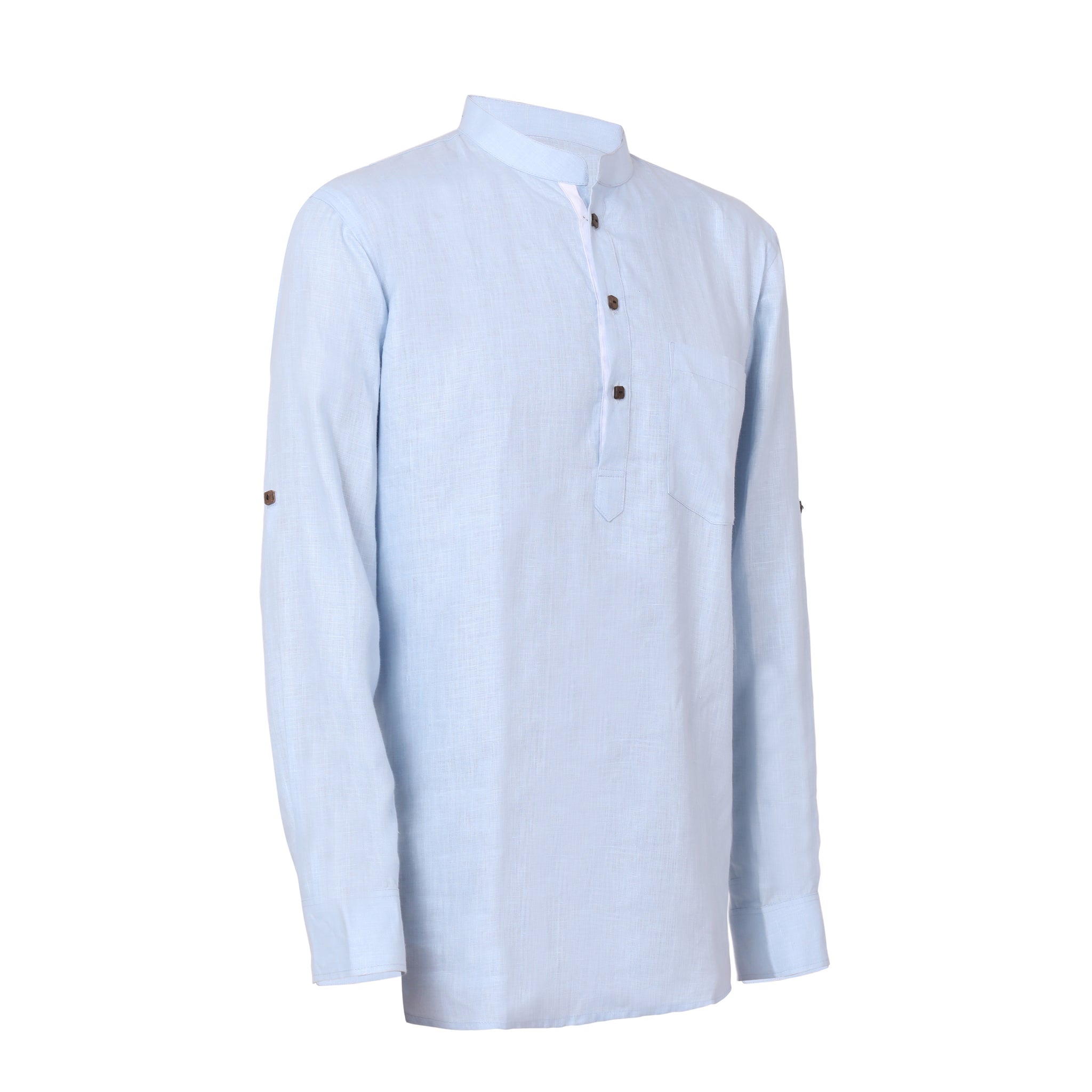 Men Solid Hemp Short Kurta
